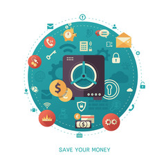 Save your money - modern flat design business infographics illustration