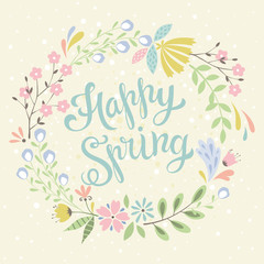 Fototapeta na wymiar Happy Spring Card