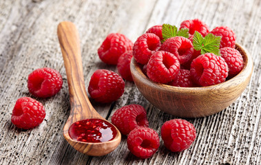 Raspberry jam with berry