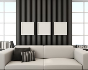 Simple livingroom for mock up interior - 3D render