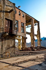 Fototapeta na wymiar Demolition of a building