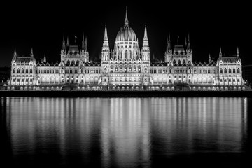 Parliament of Hungary in Budapest at night