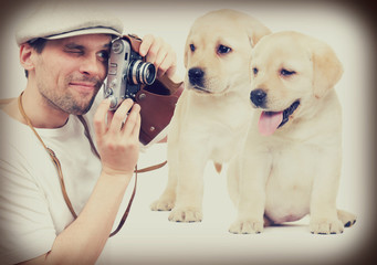 retro pictures labrador puppy