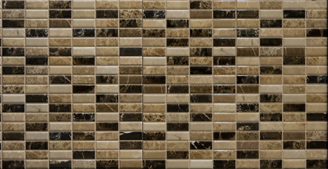 brown random mosaic tiles