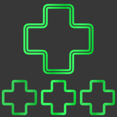 Fototapeta premium Green line plus logo design set