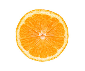 Big fresh juicy orange slice isolated on white