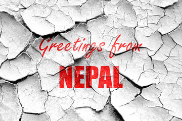 Grunge cracked Greetings from nepal