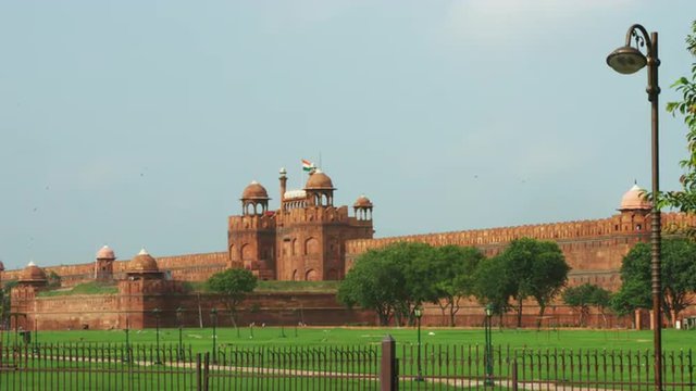 Locked-on shot of Red Fort, Delhi, India