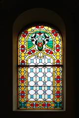 Bright and colorful stained glass window