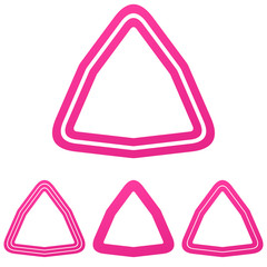 Pink line triangle logo design set