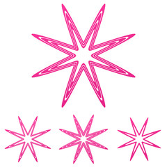 Pink line star logo design set