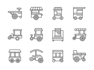 Wheel shops black line vector icons