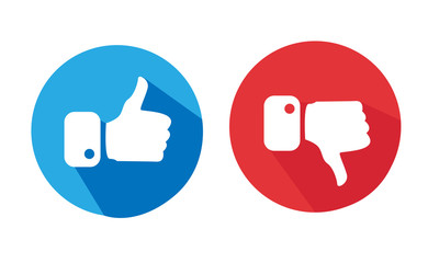 Modern Thumbs Up and Thumbs Down Icons