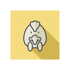 Fototapeta premium Chicken flat icon. Animal head vector illustration