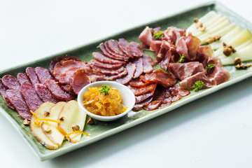 spanish smoked meats ham and cheese platter starter dish