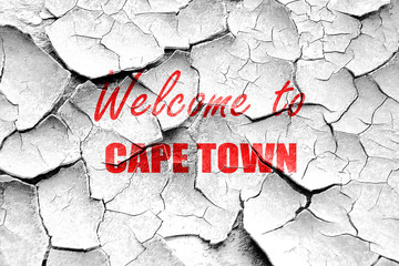 Grunge cracked Welcome to cape town