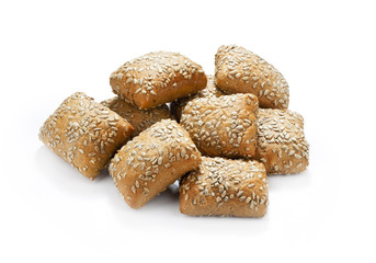 fresh baked buns isolated on white background