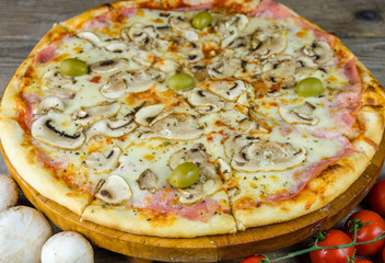 Beautiful delicious pizza on a table