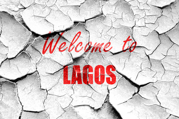 Grunge cracked Welcome to lagos