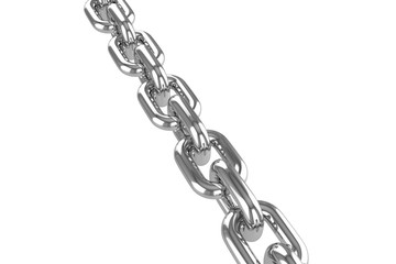 render stainless steel chain. 3D rendering.