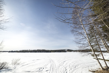 Snow Covered Lake in Sweden