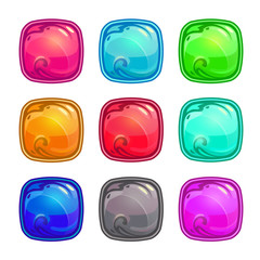 Colorful square buttons set