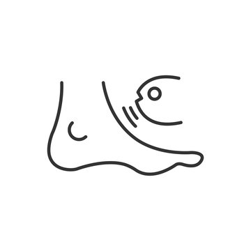 Line Icon Style,  Fish spa feet  icon