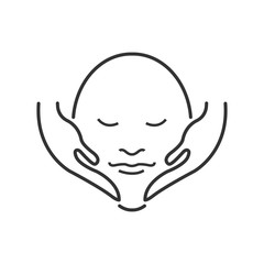 Obraz premium Line Icon Style, Face Massage Alternative medicine icon