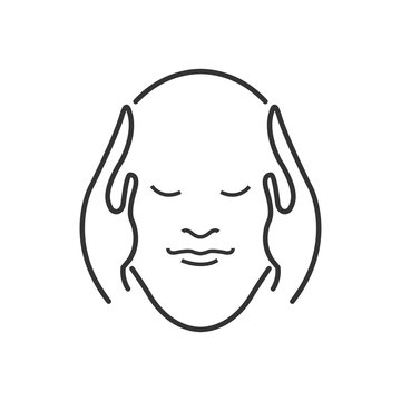 Line Icon Style, head massage icon