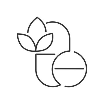 Line Icon Style,  Pills Alternative medicine icon
