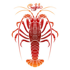 Graphic vector crayfish