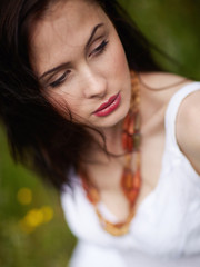 Naklejka premium Beautiful girl with long hair