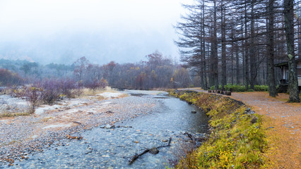 fall season of kamikochi national park, Japan