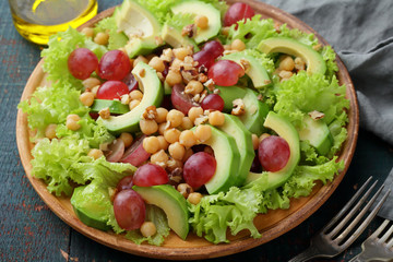 healthy salad with avocado