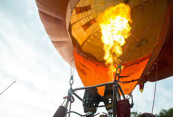 Hot air balloon ready to take off
