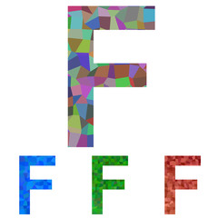 Mosaic font design - letter F