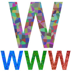 Mosaic font design - letter W