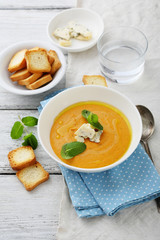 pumpkin and carrot soup with cream
