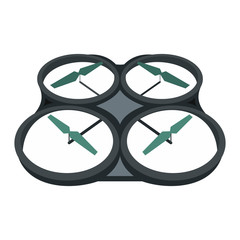 Drone vector icon in flat style
