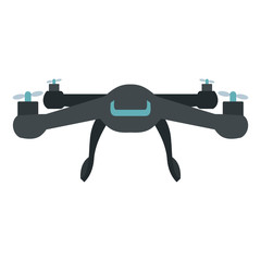 Drone vector icon in flat style