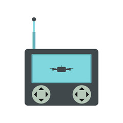 Drone vector icon in flat style