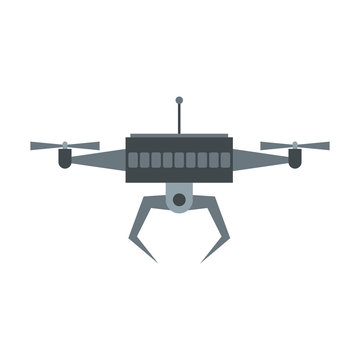Drone vector icon in flat style