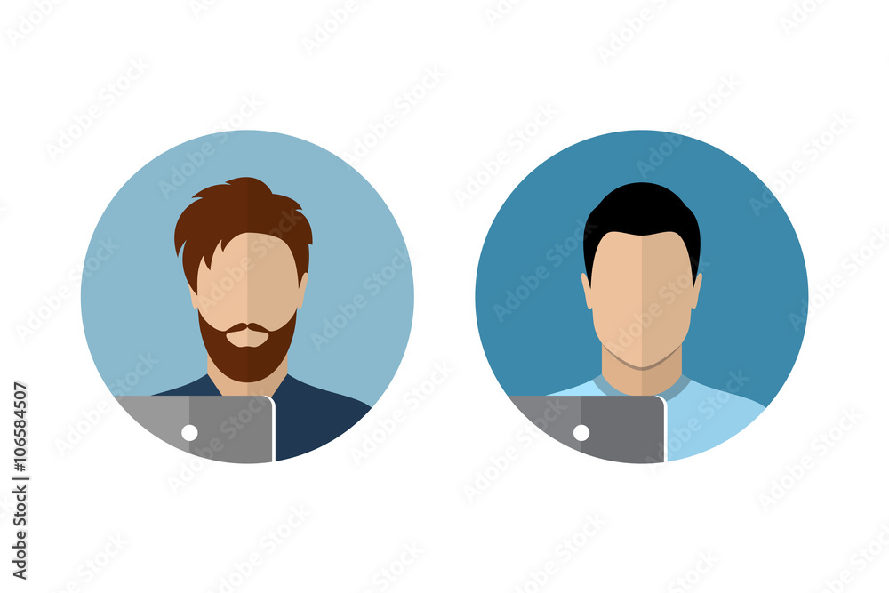 Wall mural set of programmers icons