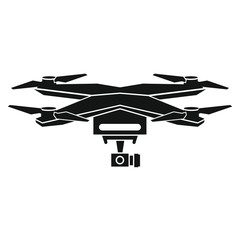 Drone vector icon in black style
