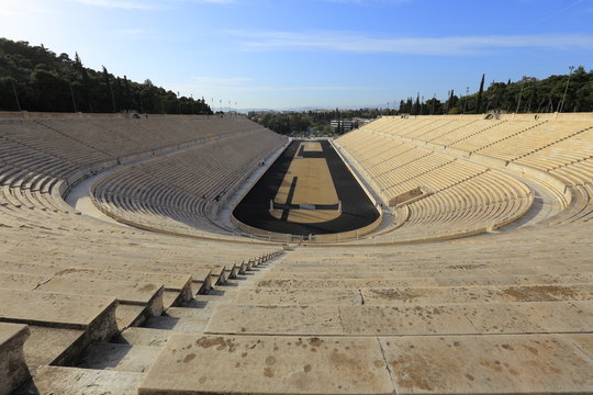 Panathenaic stadium or kallimarmaro in Athens (hosted the first modern Olympic Games in 1896), Greece