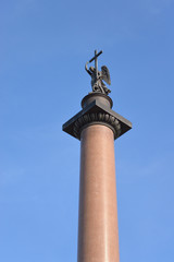 Fototapeta na wymiar Alexander Column on blue sky backround.