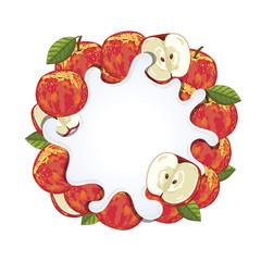 Yogurt splash isolated on apple. Milk splash. Apple yogurt. Yogurt Packaging Design Template. Vector illustration.