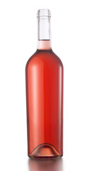 Unlabeled rose wine bottle