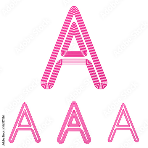 "Pink letter a logo design set" Stock image and royalty-free vector