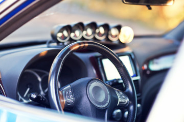 Dashboard of modern sport car